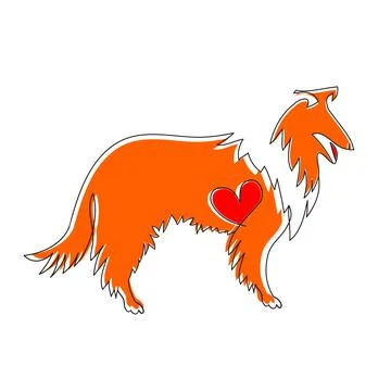 Vector sketch of Sweet dog Sable and white Rough Collie breed hand drawing 스톡 일러스트