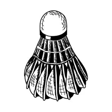 Vector sketched shuttlecock. Ilustração Stock