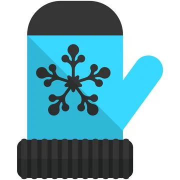 Vector ski mitten icon isolate on white background Stock Illustration