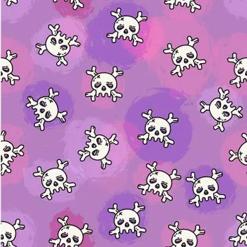 Vector skull and stain pattern Stock Illustration