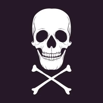 Vector skull on black background Stock Illustration