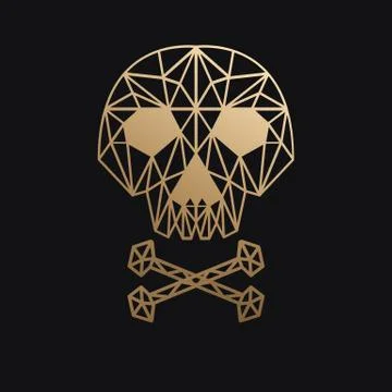 Vector skull on black background Stock Illustration