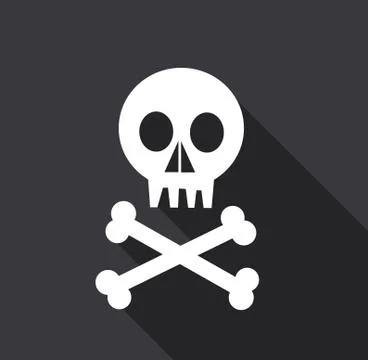 Vector skull with crossed bones Illustrazione stock