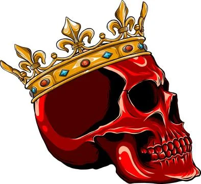 Vector skull with crown on white background Stock-Illustration