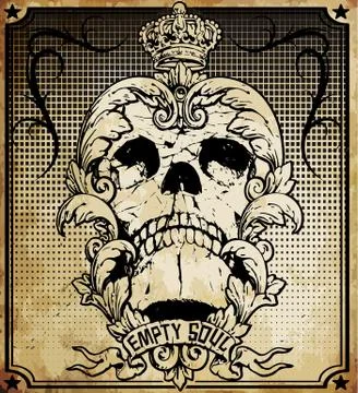 Vector Skull Frame Set. Easy to edit. All fonts are free fonts, easy to find. Stock Illustration