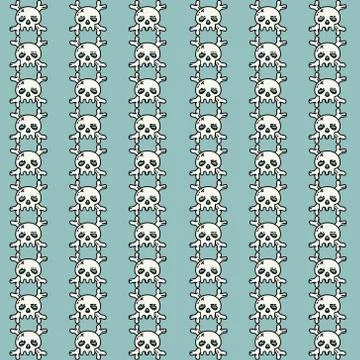 Vector skull seamless pattern Stock Illustration