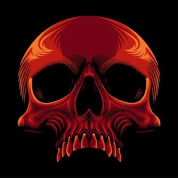 Vector skull vintage in dark background Stock Illustration