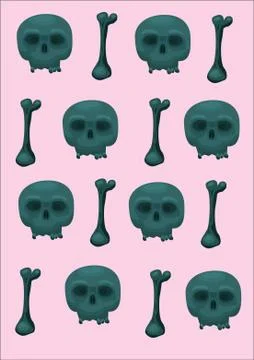 Vector skulls and bones Stock Illustration