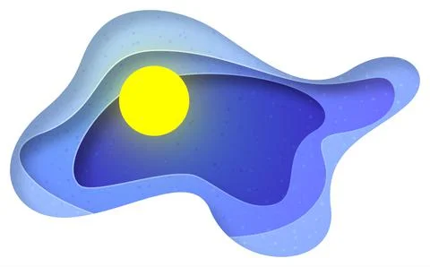 Vector sky in paper art style Stock Illustration