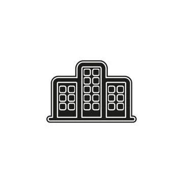 Vector skyscraper building icon - office and apartment building illustration Ilustración de archivo