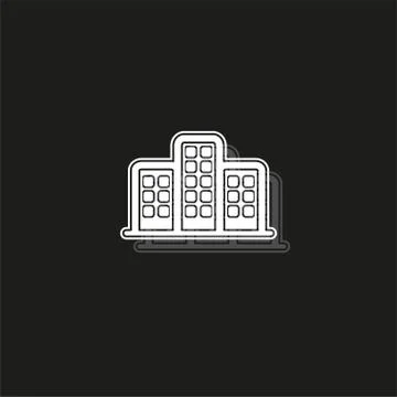 Vector skyscraper building icon - office and apartment building illustration Ilustración de archivo