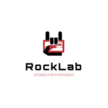 Vector slab company  logo with marble texture stone and rock hand, interior d Stock Illustration