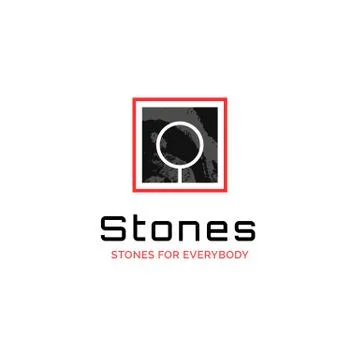 Vector slab company  logo with marble texture and magnifier, rock store symbo Stock Illustration