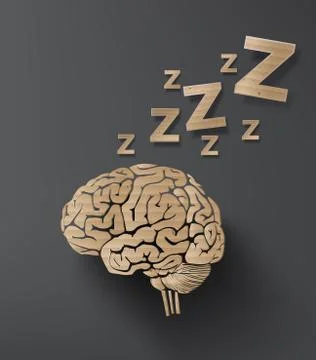 Vector of sleep concept with brain. Stock Illustration