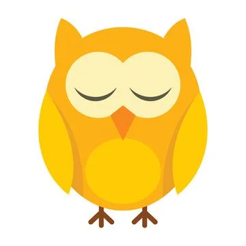 Vector sleeping little owl in flat style Stock Illustration