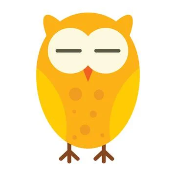 Vector sleeping owl in flat style Stock Illustration
