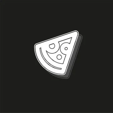 Vector slice of pizza - fast italian food icon - restaurant menu Illustrazione stock