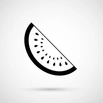 Vector  slice of watermelon isolated on white background Stock Illustration