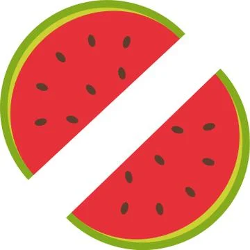 Vector slice watermelon. Vector illustration. Flat design for business financial Stock Illustration