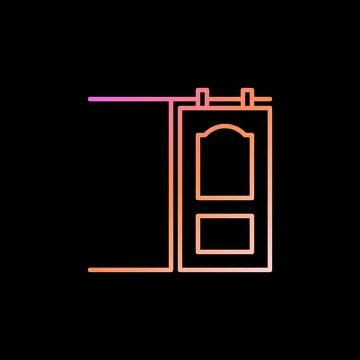 Vector Sliding Door concept colorful outline icon or sign Stock Illustration