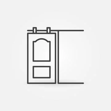 Vector Sliding Door thin line concept icon Stock Illustration