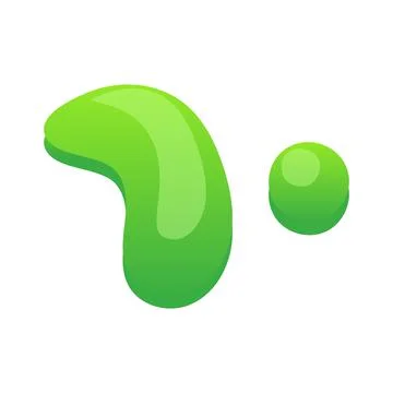 Vector slime blob liquid drop illustration and green paint drip background. I Illustrazione stock