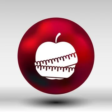 Vector Slimming apple icon slim weight diet Stock Illustration