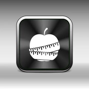 Vector Slimming apple icon slim weight diet Stock Illustration