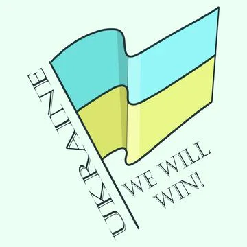 Vector slogan we will win Ukraine flag freedom Stock Illustration