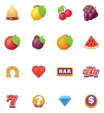 Vector slots symbols icon set Stock Illustration