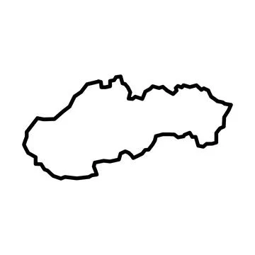 Vector slovakia outline map on white background Stock Illustration