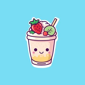 Vector slush drink isolated icon. Cartoon ice cup Stock Illustration