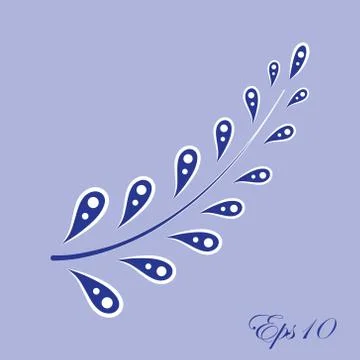 Vector small blue branch. Vector illustration Stock Illustration