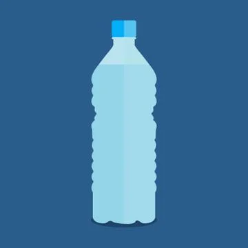 Vector small bottle of pure water on a blue background Stock Illustration