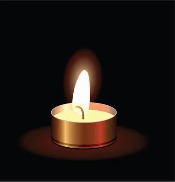 Vector  small burning candle Stock Illustration