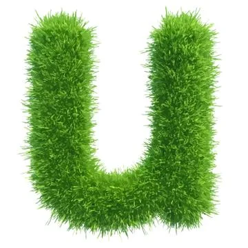 Vector small grass letter u on white background Stock Illustration