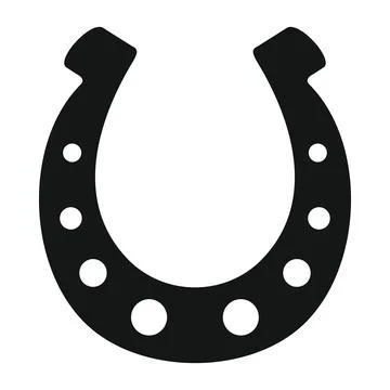 Vector small horseshoe black simple icon isolated Stock Illustration