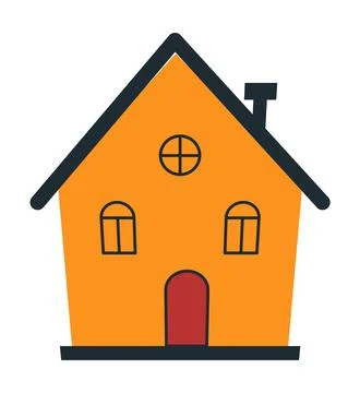 Vector small house to live eps 10. Vector yellow house with a chimney two Stock Illustration