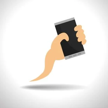 Vector : Smart phone in a hand Stock Illustration