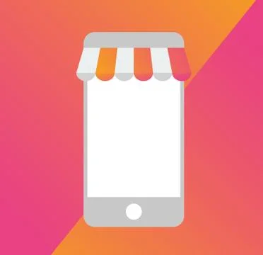 Vector smart phone mobile store business template icon Stock Illustration