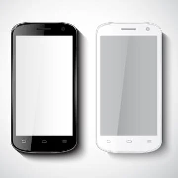 Vector smart phones on white background. Stock Illustration