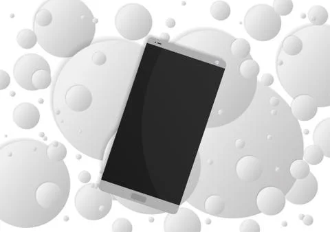 Vector : Smartphone with abstract gray circle on white background Illustrazione stock