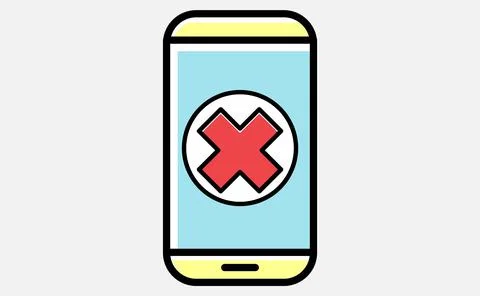 Vector Smartphone and red Check Mark Icon illustration isolated on white back Stock Illustration
