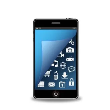 Vector smartphone with applications Stock Illustration
