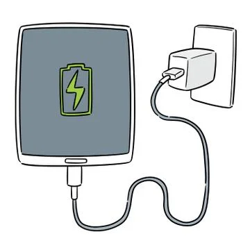 Vector of smartphone charging Stock Illustration