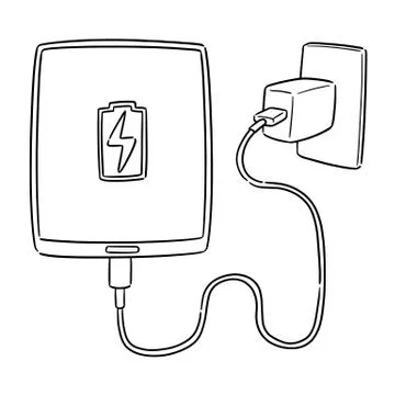Vector of smartphone charging Stock Illustration