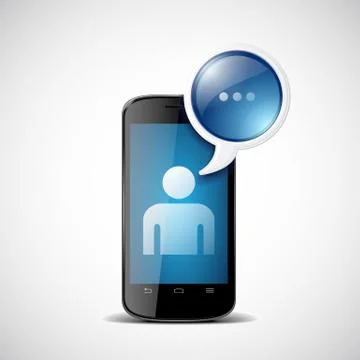 Vector smartphone with chat icon Stock Illustration