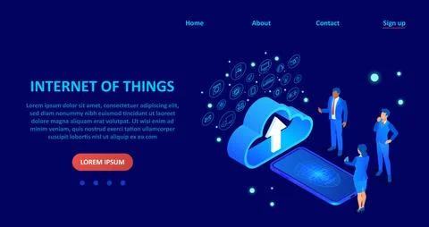 Vector of a smartphone connected with data cloud service and synchronized wit Stock Illustration