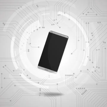 Vector : Smartphone with electronic circuit on gray background Stock-Illustration