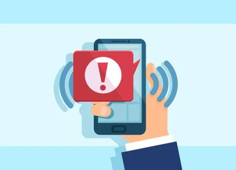 Vector of a smartphone with a malware notification Stock Illustration